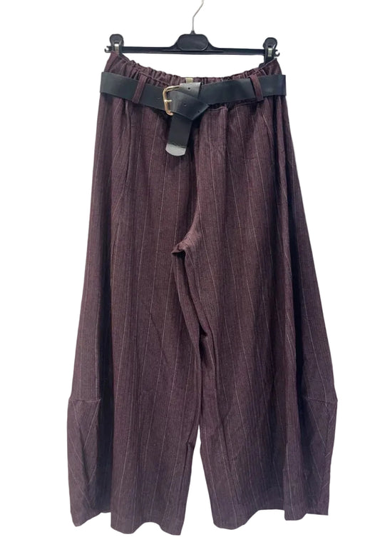 PINSTRIPE PANTS - 10-16 - BURGUNDY