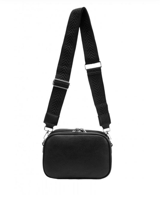 DOUBLE ZIP CROSSBODY - BLACK