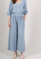 LINEN/COTTON BUTTON PALAZZO - 10-16 - BLUE