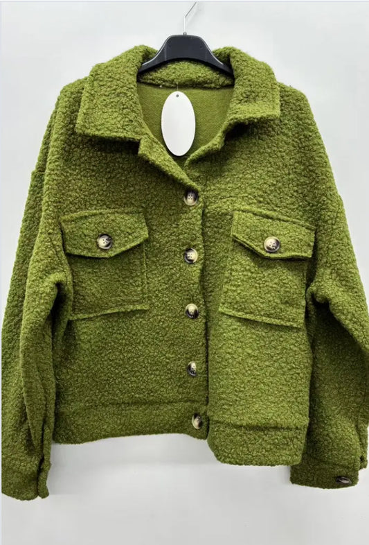 BOUCLE POCKET JACKET - 8-16 - LIME