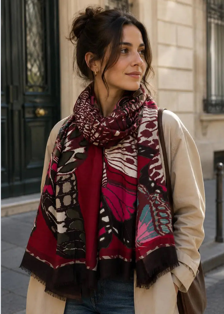 BUTTERFLY PRINT SCARF