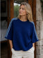 STRIPE SHORT SLEEVE KNIT - 10-16 - BLUE