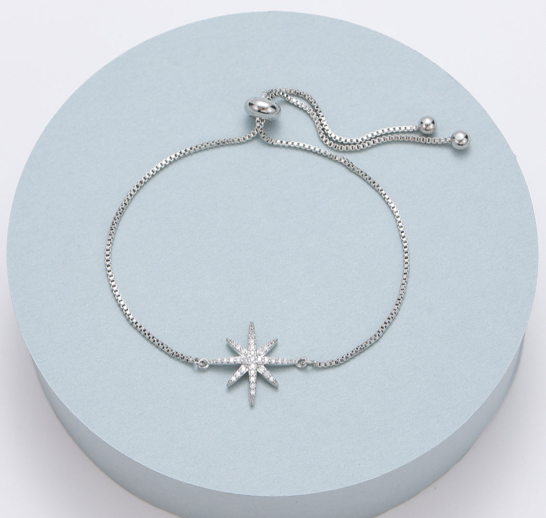 STARBURST TOGGLE BRACELET - SILVER