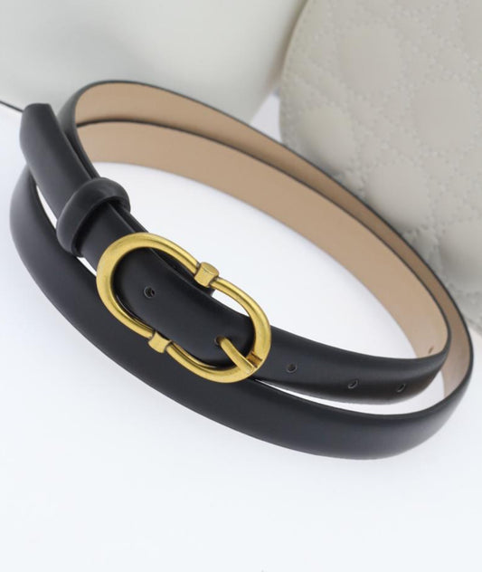 DOUBLE BUCKLE BELT - BLACK