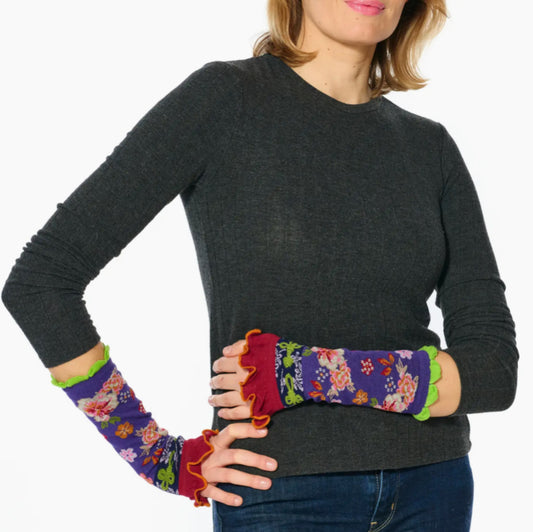 COTTON BLEND KNIT MITTENS - MADE IN ITALY