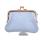 LEATHER GRANNY PURSE - BLUE