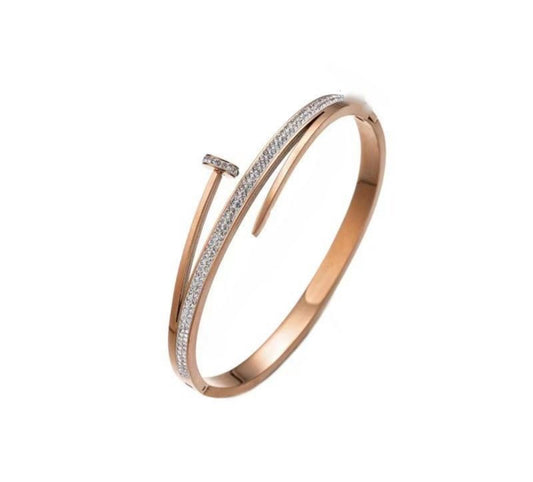 CRYSTAL DESIGNER INSPIRED BANGLE - ROSE GOLD