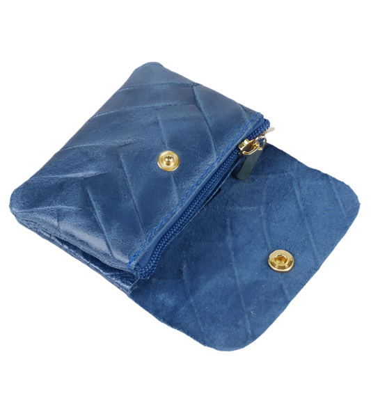 EMBOSSED LEATHER CARD WALLET