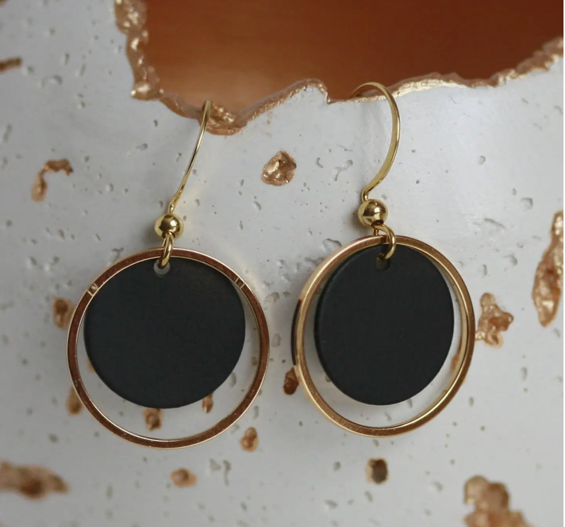KAIKO - CIRCLE DISC BRASS EARRINGS