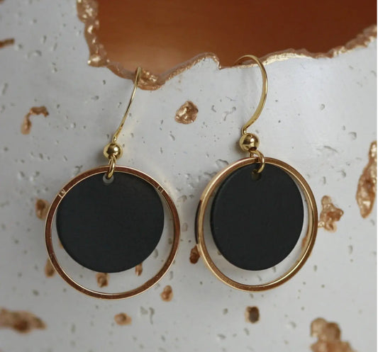KAIKO - CIRCLE DISC BRASS EARRINGS
