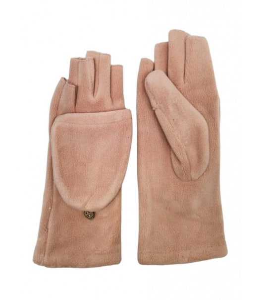 FLEECE MITTENS/FINGERLESS GLOVES - PINK