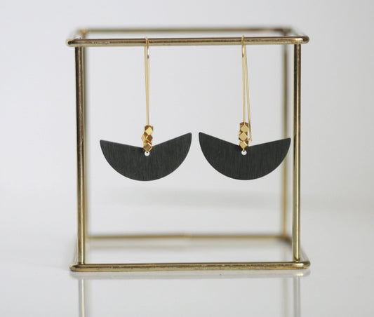 KAIKO - MOON STATEMENT EARRINGS- 16K GOLD PLATED BRASS