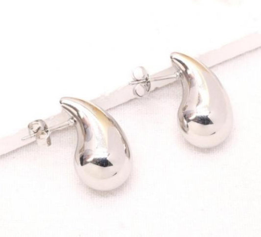 SMALL TEARDROP EARRINGS - SILVER