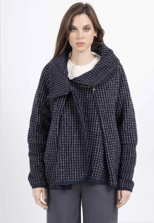 ASYMMETRIC ZIP JACKET - 10-16 - NAVY