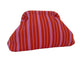 WOVEN STRIPE CLUTCH - FUSCHIA/RED