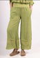 LINEN MESH DETAIL PANTS - 10-16 - LIME