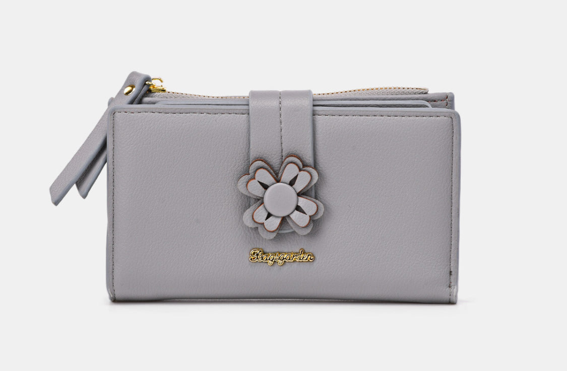 FLOWER WALLET - GREY