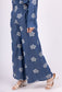 EMBROIDERED DENIM PALAZZO - 10-16