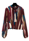 ABSTRACT PRINT CHIFFON BLOUSE - 8-12- BURGUNDY