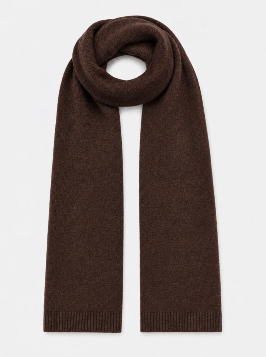 CASHMERE & MERINO WOOL SCARF - BROWN