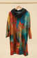 PRINT TUNIC DRESS WITH BLACK SCARF- 12-16