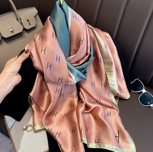 PINK ‘ GREY ‘H’ PRINT SCARF