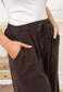 COTTON CORD PALAZZO - 10-16 - CHOCOLATE BROWN