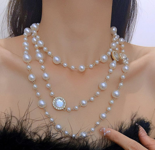 LONG IVORY PEARL NECKLACE