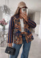 SUEDETTE STRIPE SLEEVE BLAZER - 8-14 - NAVY
