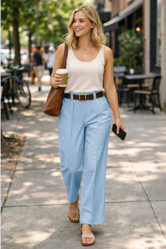 STRAIGHT LEG PANTS - 10-16 - BLUE