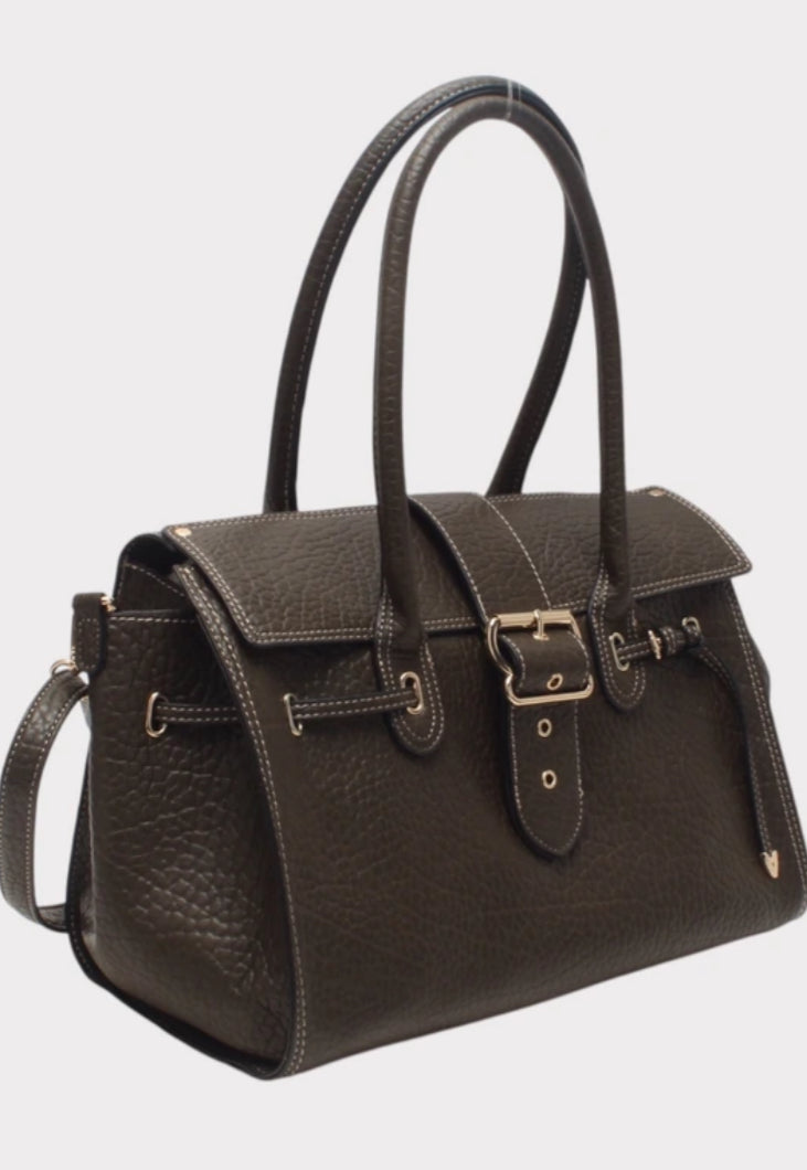 GRAINED TOTE BAG - KHAKI