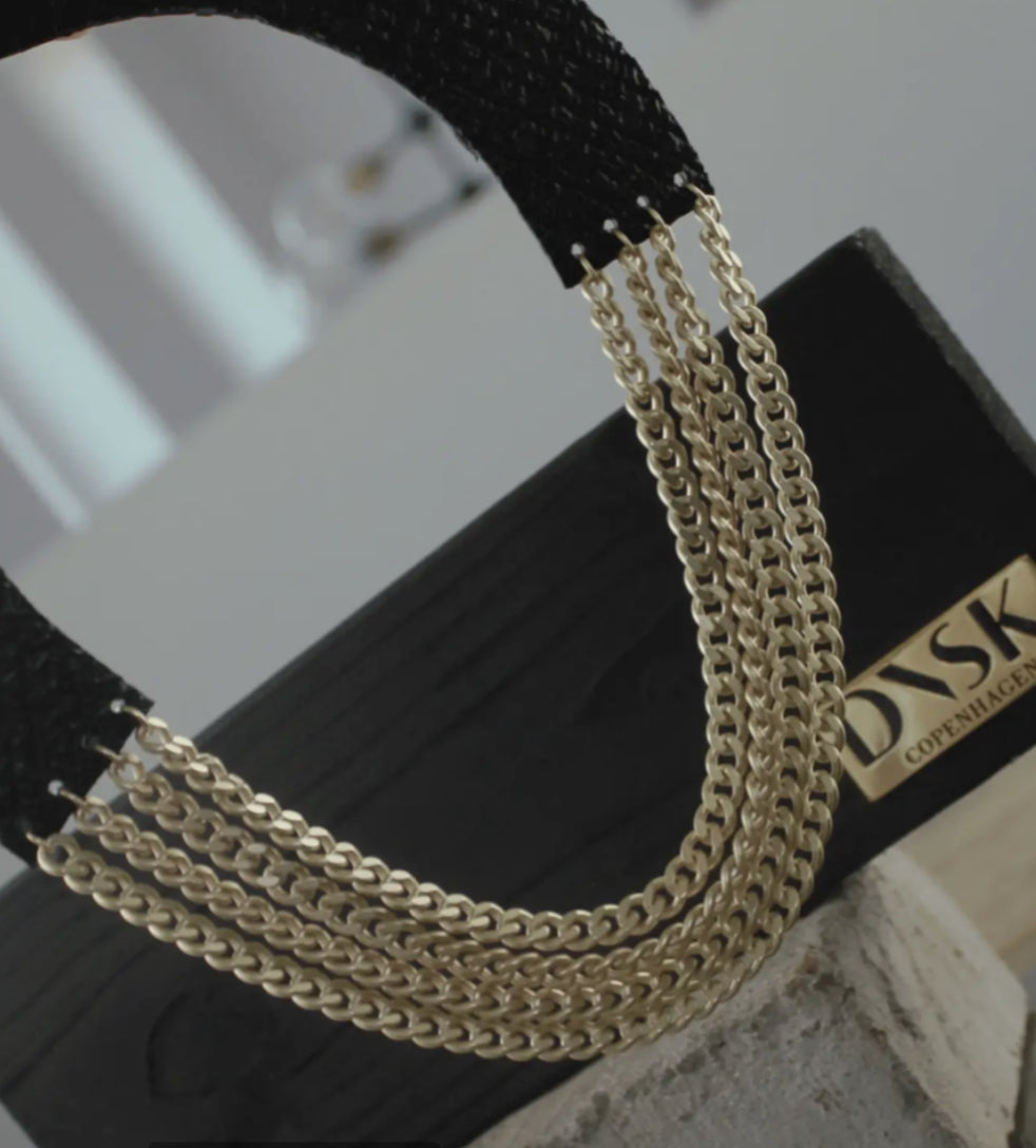 DNSK LEATHER LINK NECKLACE