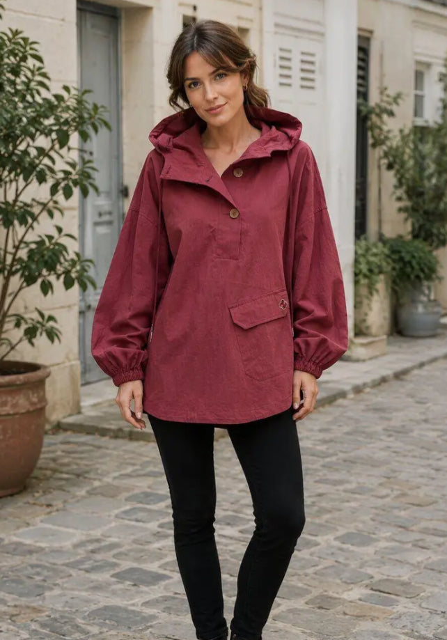 HOOD JACKET - 10-16 - BURGUNDY