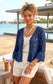 LACE TRIM CROCHET CARDI - 8-12 - NAVY