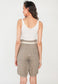 LINEN BERMUDA SHORTS - 10-14- TAUPE