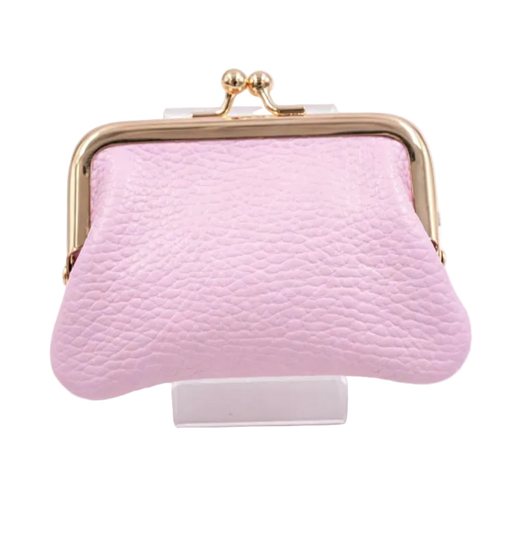 LEATHER GRANNY PURSE - PINK