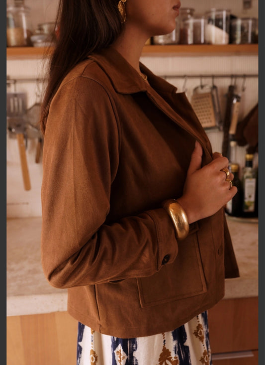 SUEDETTE JACKET - 8-12 - CAMEL