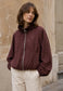 SUEDETTE DRAWSTRING COLLAR JACKET - 10-16 - BURGUNDY