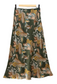 SATIN SKIRT - 8-14 - KHAKI FLORAL