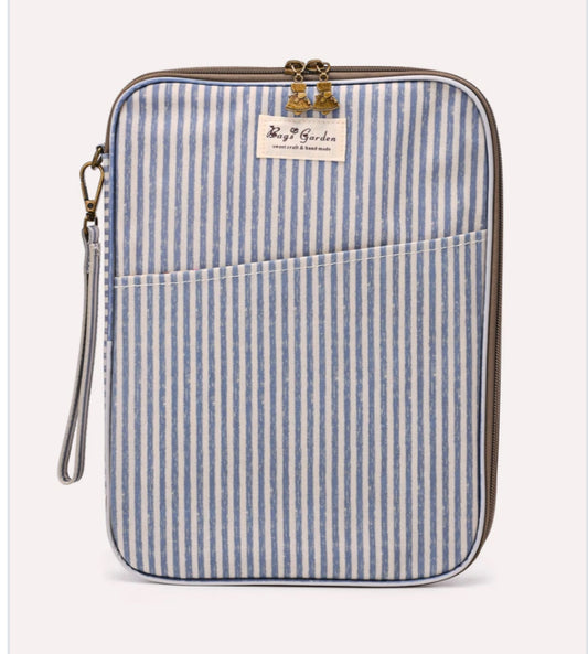 STRIPE TABLET POUCH - BLUE