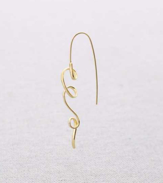 SPIRAL DROP EARRINGS- GOLD