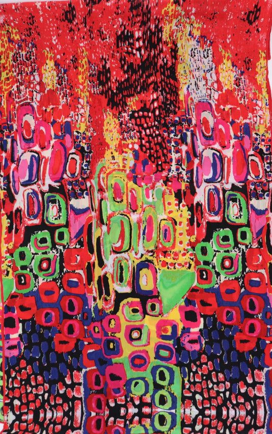 100% SILK SCARF - RED
