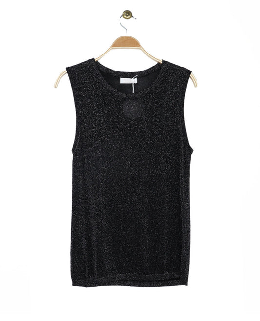 LUREX TANK TOP - 8-12 - BLACK