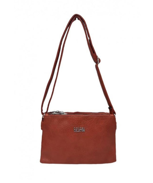 DOUBLE ZIP CROSSBODY - RUST