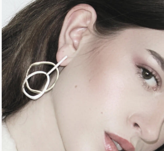DNSK OVAL DROP EARRINGS
