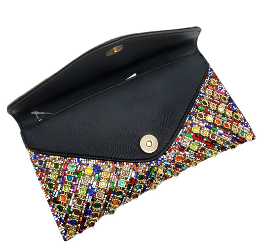 RHINESTONE ENVELOPE CLUTCH