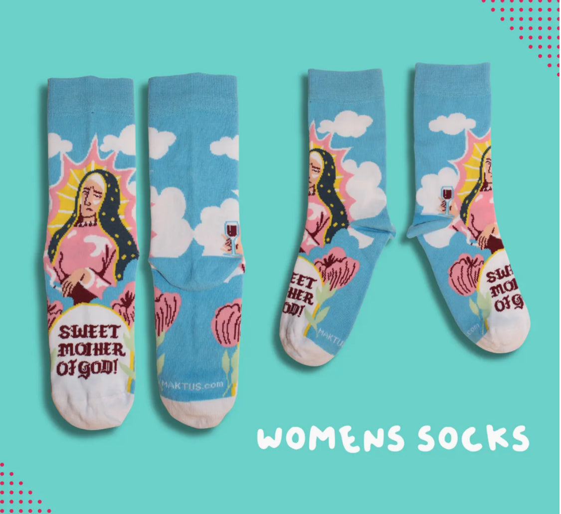 SWEET MOTHER OF GOD WOMENS SOCKS