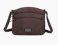 TRIPLE ZIP CROSSBODY - DARK BROWN