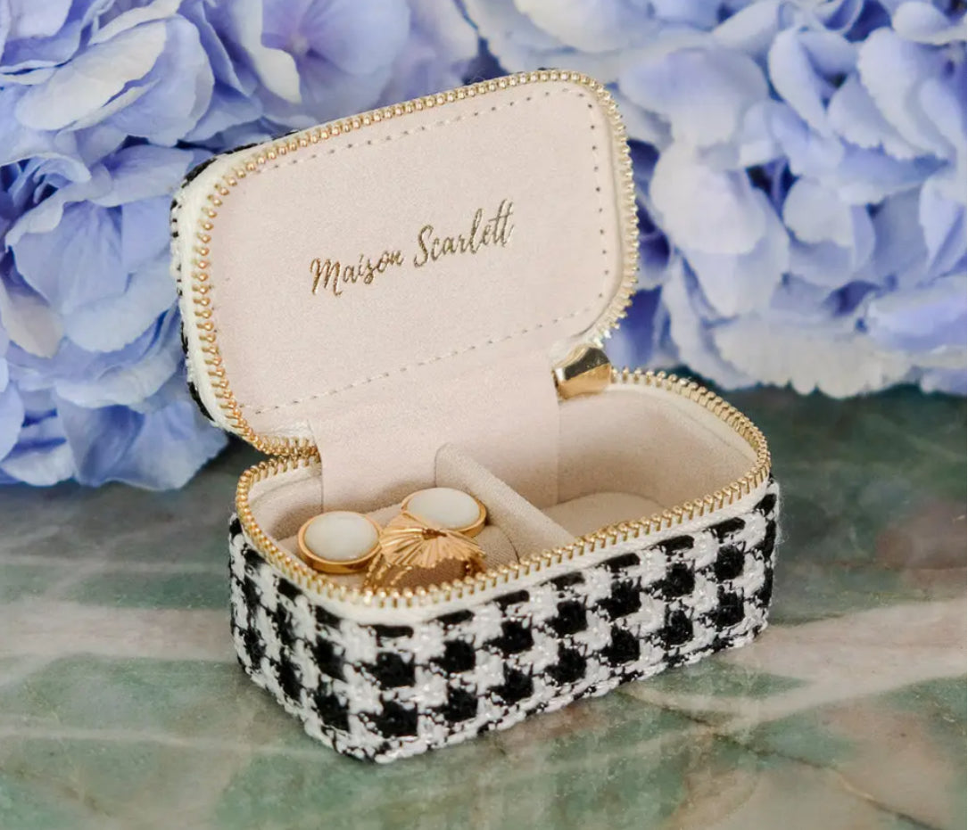 TRAVEL JEWELLERY CASE - HOUNDSTOOTH