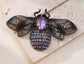 PURPLE CRYSTAL BEE BROOCH